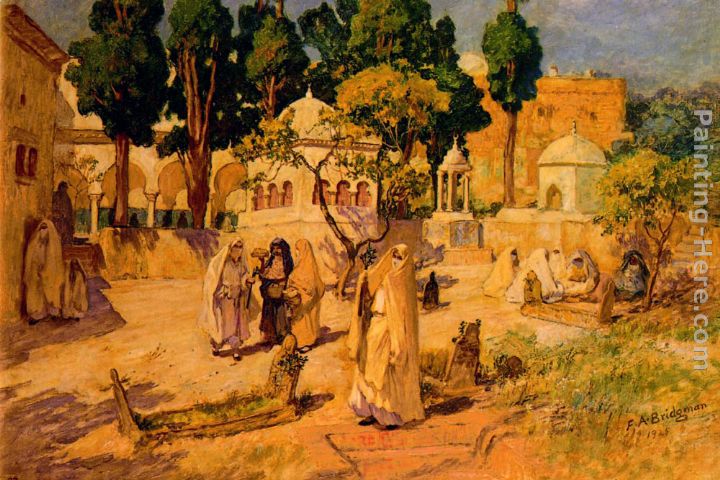 Arab Women at the Town Wall painting - Frederick Arthur Bridgman Arab Women at the Town Wall art painting